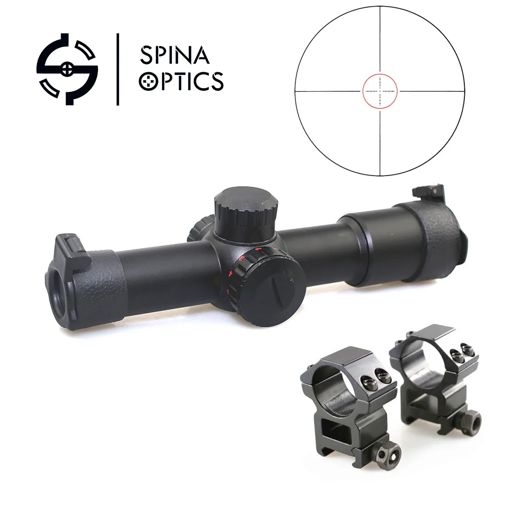 

Spina Optics Tactical Hunting 4.5X20 E Rifle Scope Red Illuminated optical sight With Flip-open Lens Caps and Rings