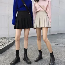 Lychee/Женская мини-однотонная плиссированная юбка с завышенной талией для девочек; цвет в консервативном стиле; женские юбки; сезон весна-лето; Милая Короткая юбка