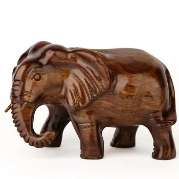 

Mahogany wood elephant like 20cm wood carving decoration Feng Shui wooden elephant trumpet rosewood paired special offer