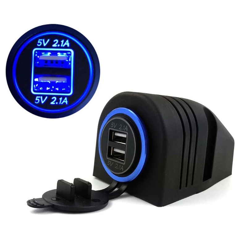 2.1A 12V 24V Dual USB Автомобильное зарядное устройство База тента для автомобиля