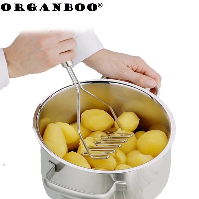 1pcs stainless steel kitchen gadget potato masher press cooking tool