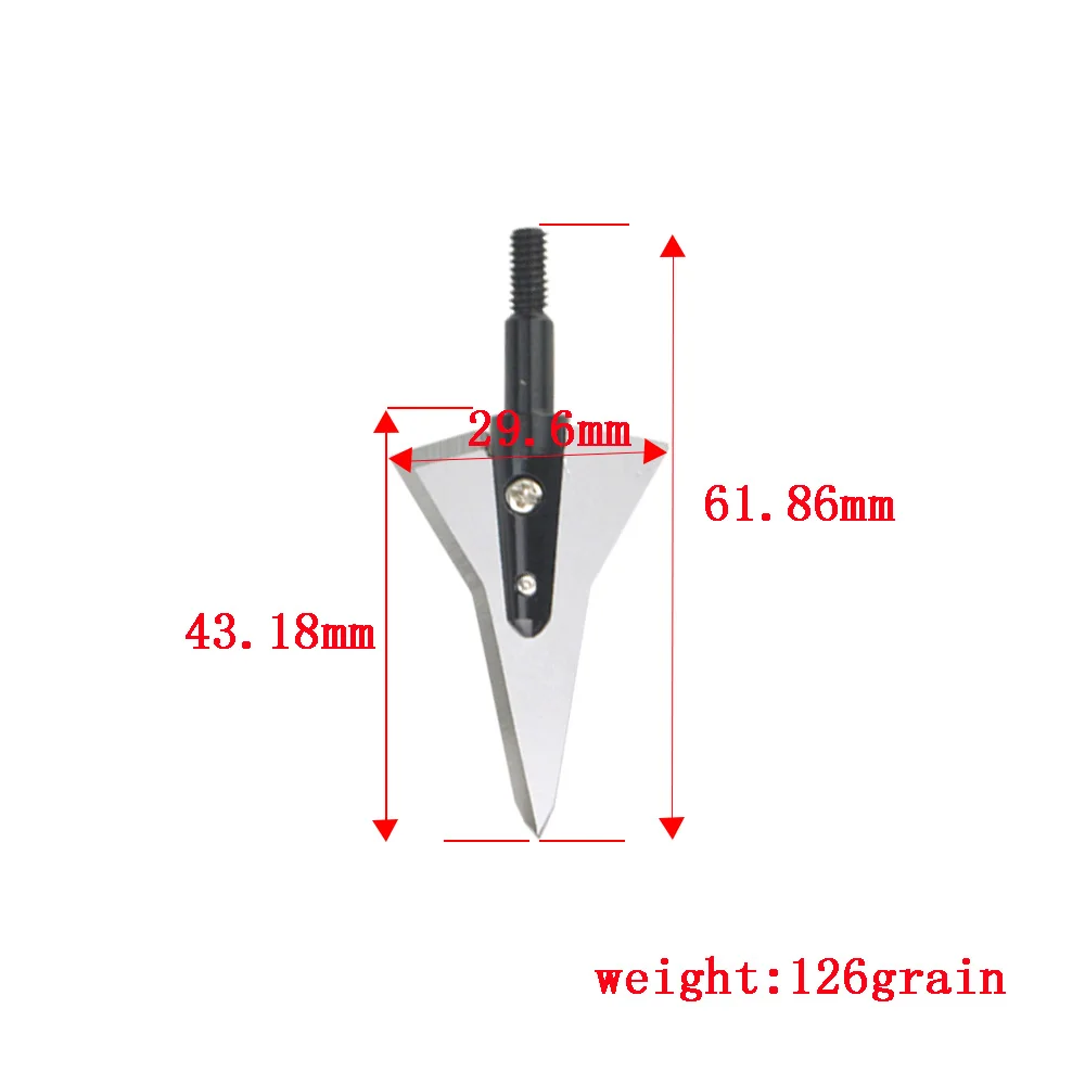 6/12 шт 125gr стрельба из лука 2 фиксированным лезвием заточенные наконечники стрелы наконечники стрел для охоты с наружной резьбой для лук для