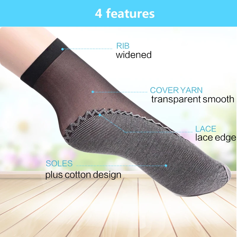 Efero 5 пар летние тонкие короткие носки женские носки до щиколотки износостойкие влагоотводящие Нескользящие кожаные цвета/черный/серый