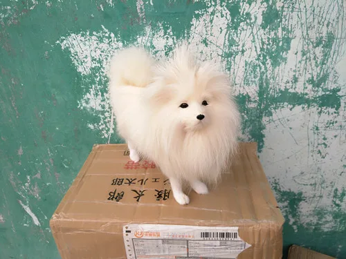 New Simulasi Putih Anjing Shih Tzu Polyethylene Bulu Lucu Putih