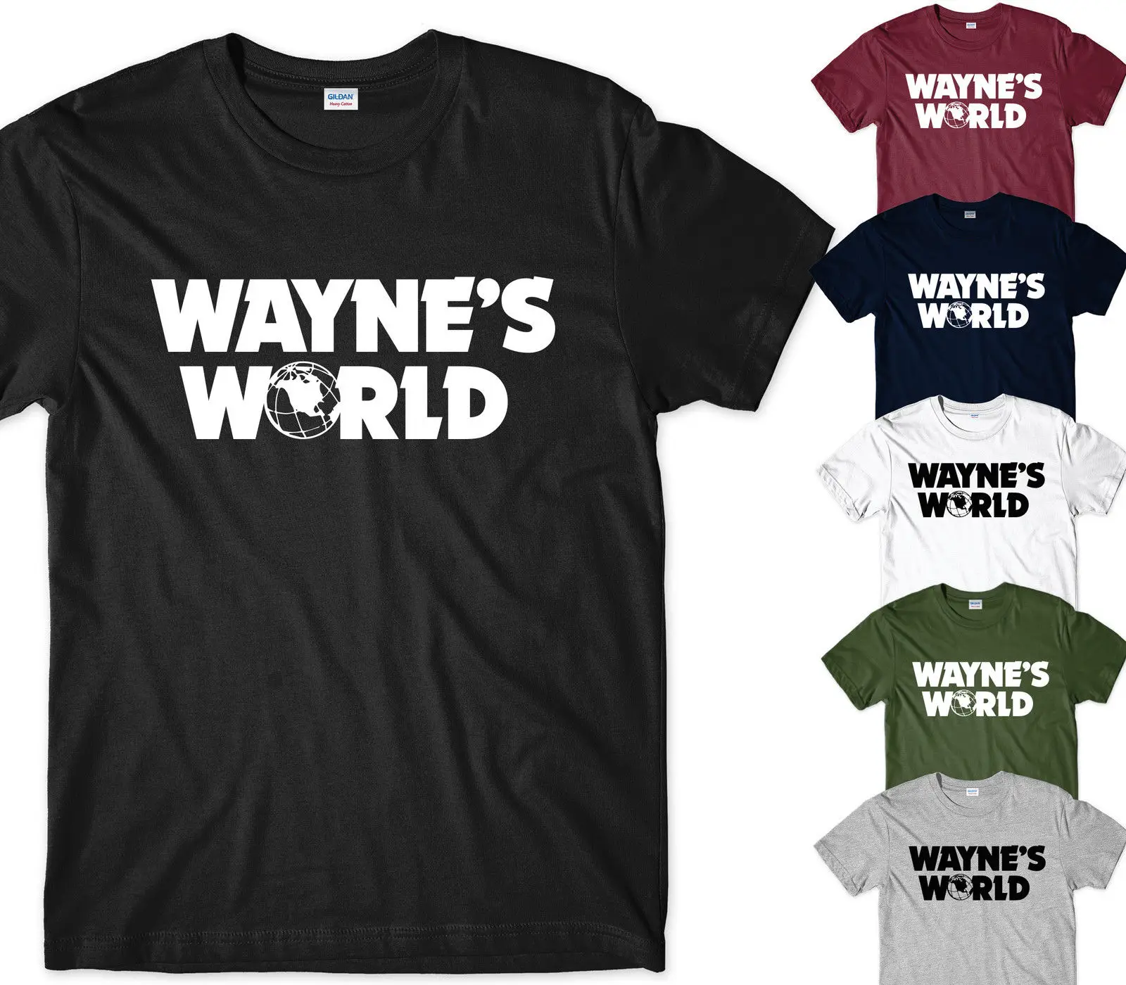 

WAYNE'S WORLD T-SHIRT PARTY ON WAYNE STOCK 90's TOP TEE UNISEX CLASSIC Funny Tops Tee New Unisex Funny Tops free shipping