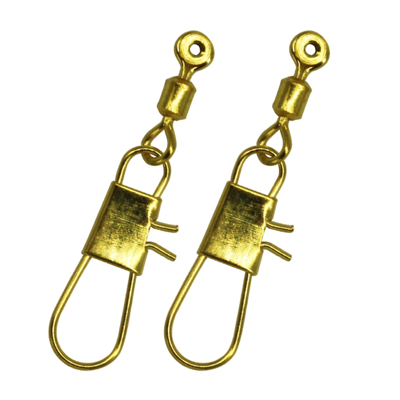 INFOF 200 Pieces/lot Fishing swivles Gold color brass head swivel with