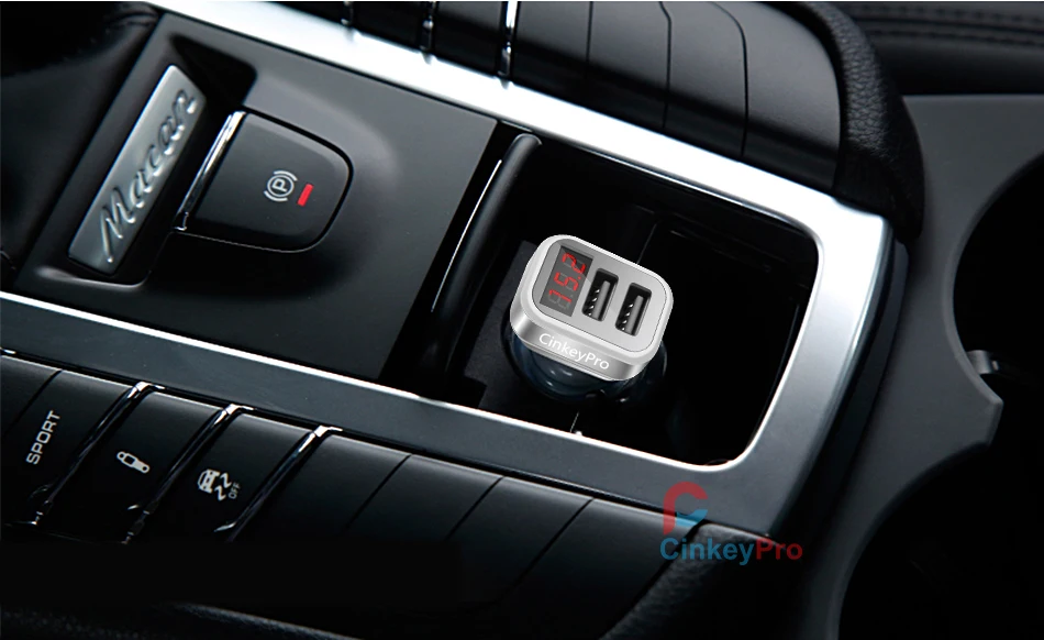 CinkeyPro светодиодный Экран 2-Порты и разъёмы зарядных порта USB для автомобиля Зарядное устройство для iPhone samsung автомобиля-Зарядное устройство адаптер 5 V/2.1A мобильного телефона адаптер для зарядки