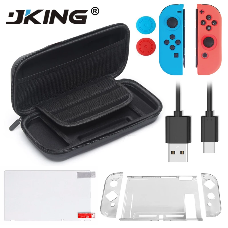 JKING 6 в 1 Набор аксессуаров для игр черный красный синий переключателя NAND дорожная
