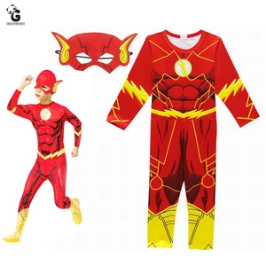 The Flash Costume Kids Halloween Costumes for Boys Jumpsuits Superhero Flash Cosplay Costumes Children Festive Party Supplies