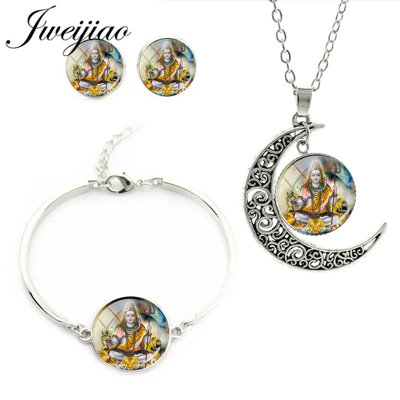 JWEIJIAO Shiva Parvati Ganesha индийское искусство индуическое ожерелье серьги Браслеты