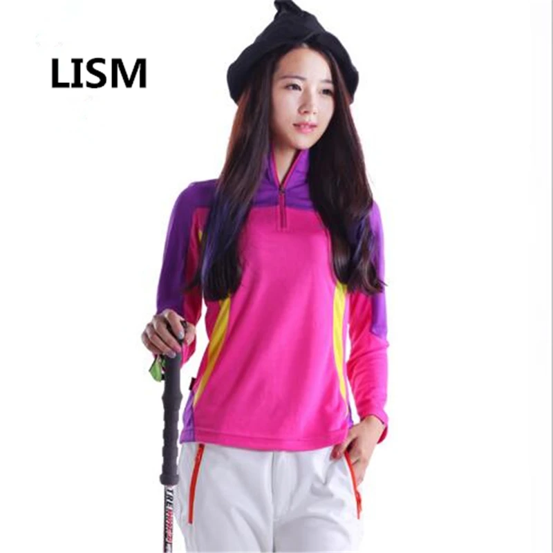 

LISM Outdoor T-shirt Women Long Sleeve Shirts Uniform Hiking Breathable Shirt Quick Dry Riding Jersey Outdoor Trekking Sport Tee