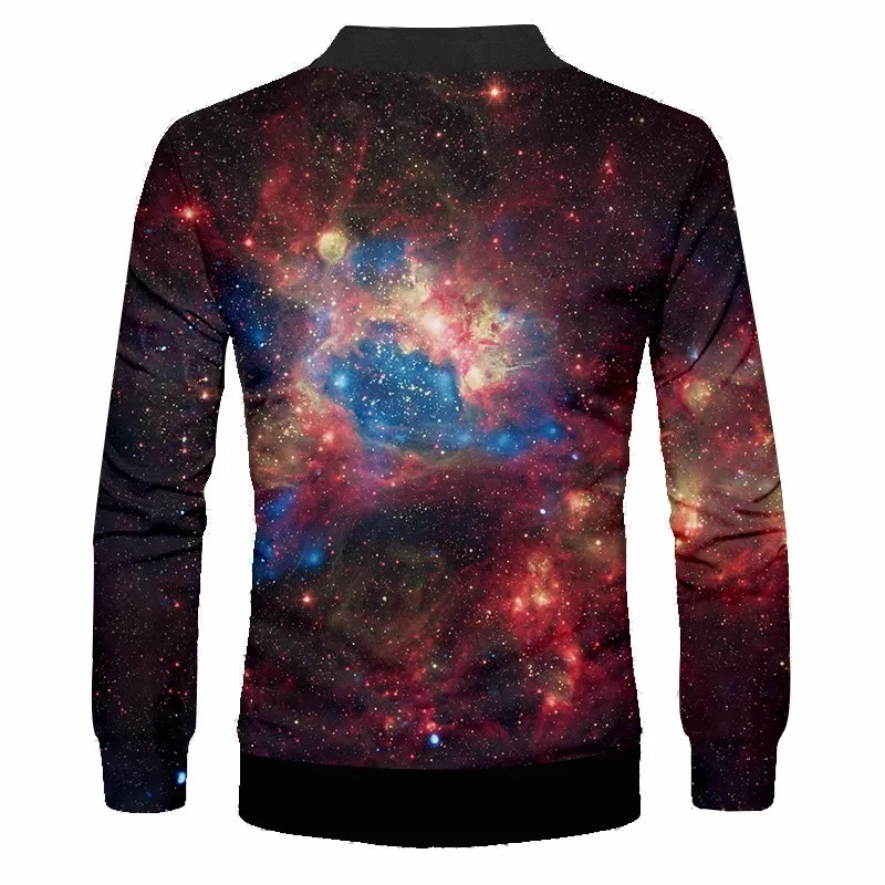 Мужская куртка в стиле Харадзюку OGKB новая с объемным принтом Галактики куртки