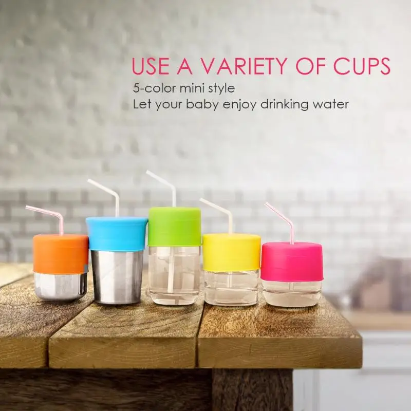 Крышка для чашки для питья, растягивающаяся герметичная Силиконовая крышка, креативные детские бутылочки для кормления детей, инструменты для питьевой воды, случайный цвет, портативные