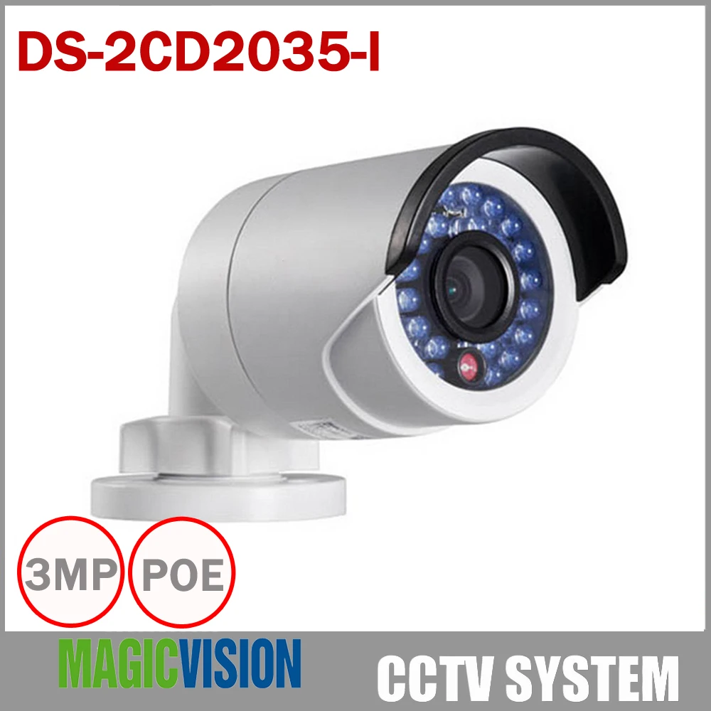Multi-language Full HD 1080P DS-2CD2035-I Instead DS-2CD2032F-I IP Camera Mini Outdoor Bullet CCTV Camera POE Camera