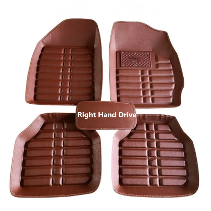 Right/left hand drive Universal car floor mats for SEAT LEON Ibiza Arona Ateca Cordoba Toledo Marbella Terra RONDA car-styling - Название цвета: brown right