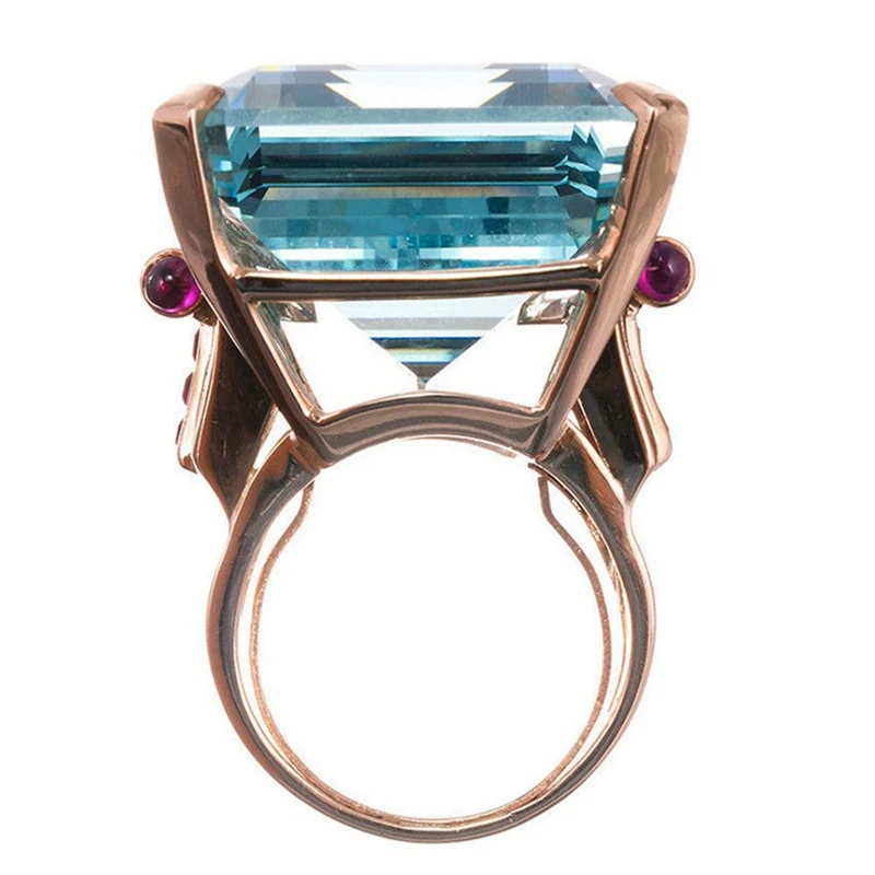 Большие кольца с кубическим цирконием из розового золота, кольца для женщин, модные ювелирные изделия, подарок на день