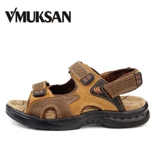 VMUKSAN/Брендовые мужские сандалии высокого качества из спилка; мужская пляжная обувь; классические повседневные летние мужские пляжные сандалии