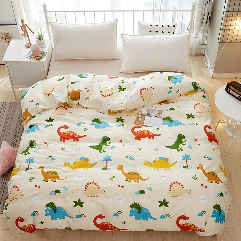 

Cartoon Color Dinosaurs Pattern Single Duvet Cover Cotton Comforter Kid/Adult Bedding home textile Customizable size #sw