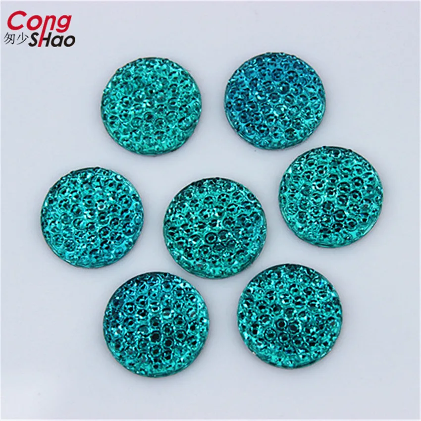 Cong shao 200 pcs 12mm 다채로운 라운드 스톤 수지 라인 석 플랫 백 돌과 크리스탈 diy 의상 쥬얼리 액세서리 cs483