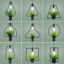 Artificial plants single head Pendant Lights Kitchen Restaurants Bar Decorative Home Lighting Fixture Creative Dining Room Lamp