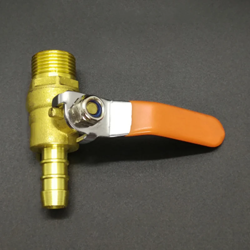 10mm Hose Barb x 3/8" BSP Male Thread Brass Shut Off Ball Valve For