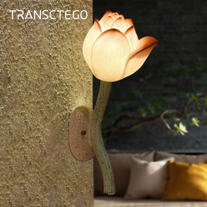 

Wall Lamps Indoor Lighting Decoration Lotus Flower Lights restaurant stairways decorated living room bedroom bedside wall lamps