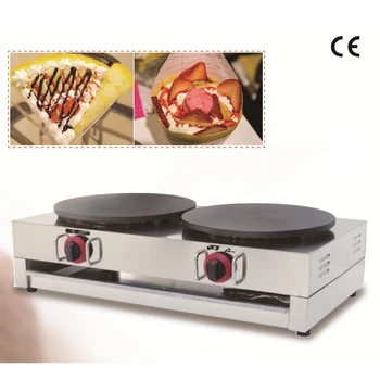 

Gas commercial crepe maker double-head crepe machine pancake maker mini pancake machine stainless steel pancake pan