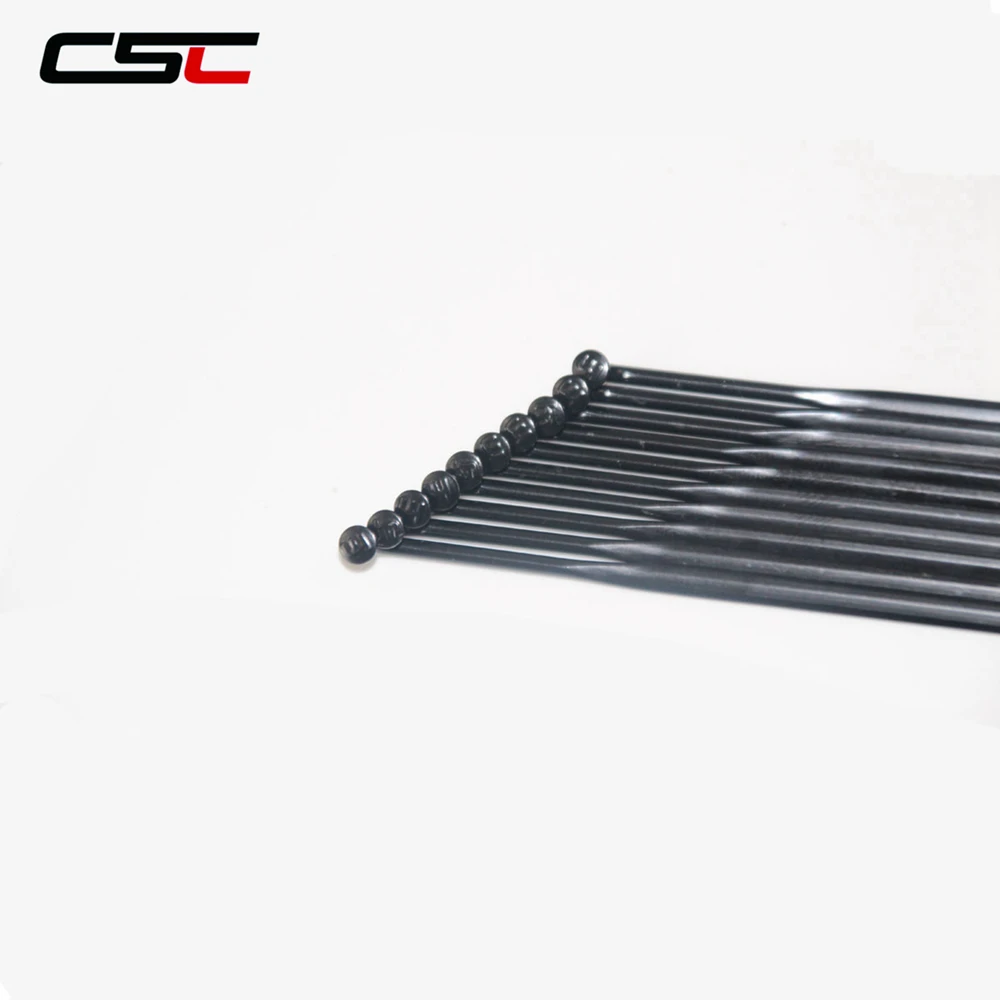 Bike Accessories Bicycle Spokes Bike Spokes Nipples 12pcs CN Mac Aero 494 J-Hook J-Bend Bladed Aero Spokes with Alloy Nipples Carbon Fiber Bicycle Accessories
