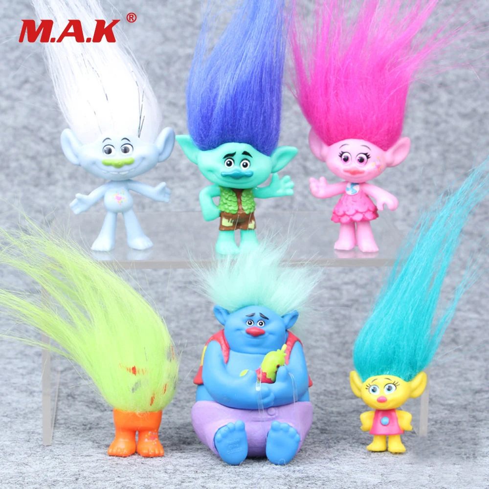 6 Pcs Set Troll Boneka 8 Cm Kartun Film Gambar Koleksi PVC Boneka