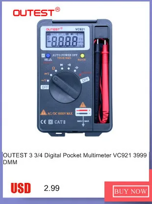 OUTEST VC921 3 3/4 DMM Интегрированный персональный карманный мини цифровой мультиметр сопротивление емкости Частотный тестер