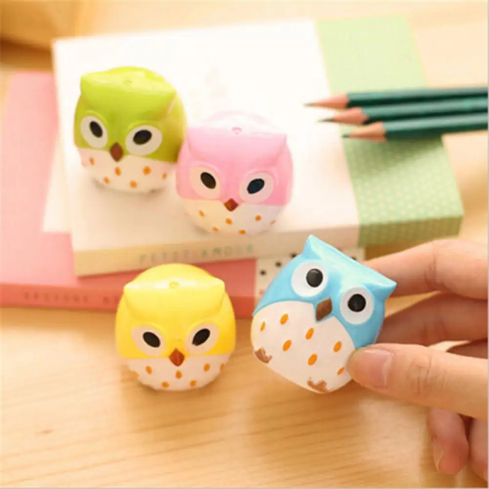 4Color Cute Owl Pattern Pen Pencil Sharpener Home School Kid's Desk Stationery 4Color Cute Owl Pattern Pen Pencil Sharpener Home School Kid's Desk Stationery