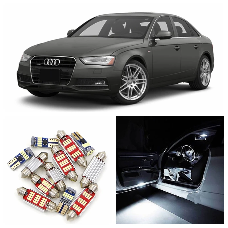 

17pcs Super Bright White Canbus Car LED Light Bulbs Interior Package Kit For 2010-2013 Audi A4 B8 Avant Map Dome Door Lamp