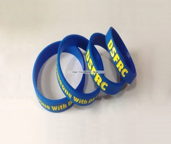 

Royal Blue Silicone Wristband Custom,Yellow Logo Text Deboss Promotion Gift Silicone Bracelet Custom DIY Gift
