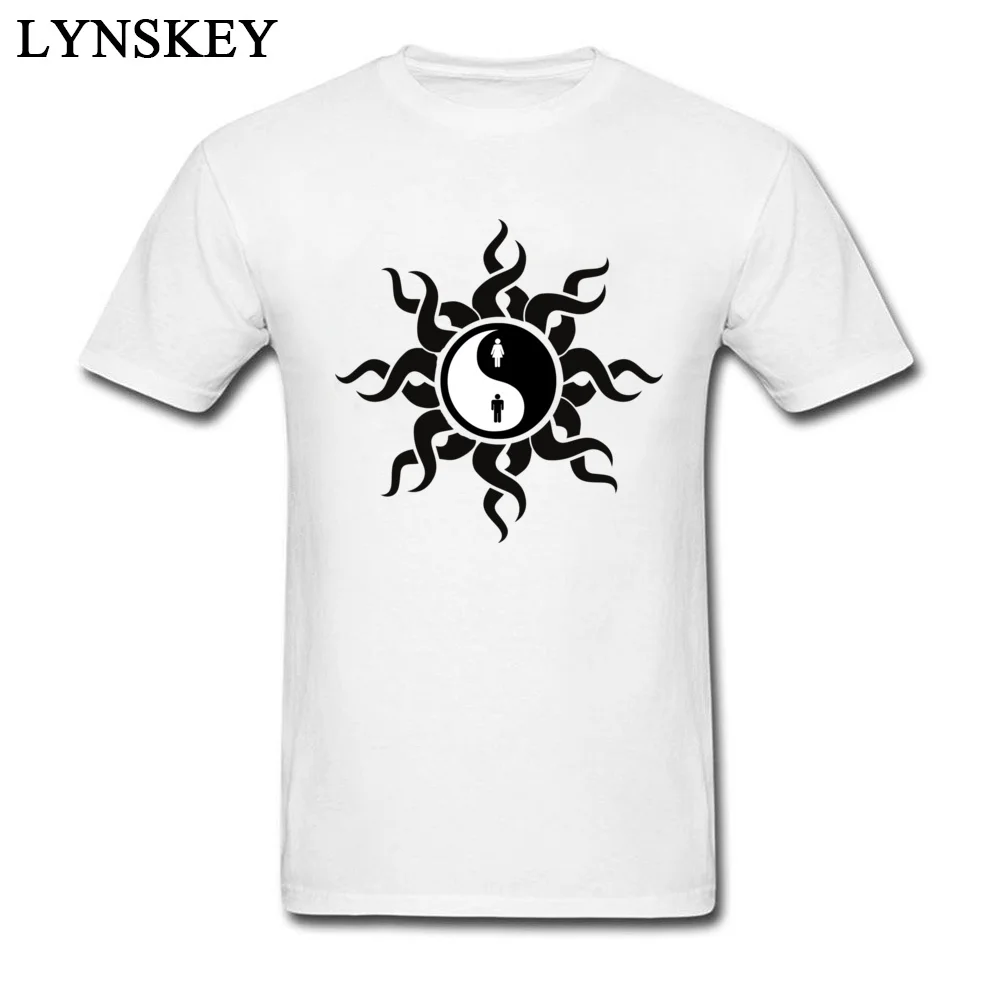 Crewneck All Cotton T Shirt for Men Print Summer Tops Tees Short Sleeve Faddish Tribal Yin Yang Man Woman Customized Clothing Shirt Tribal Yin Yang Man Woman white