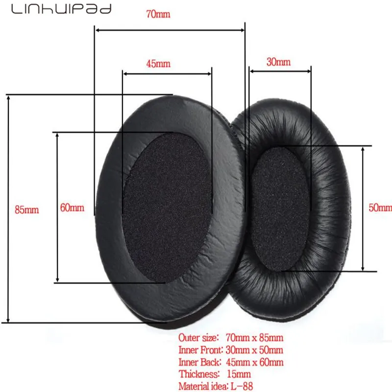 Linhuipad 85 мм овальной формы кожзам наушники уха подушки амбушюры 2 шт./лот для Sennheise PC330