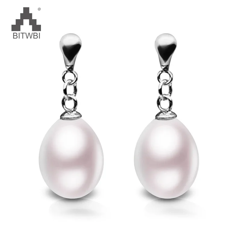 

Hot Sale 100% 925 Sterling Silver Earrings Water Drop Shape Natural Pearls Jewelry for Women AAA High Quality Pearl