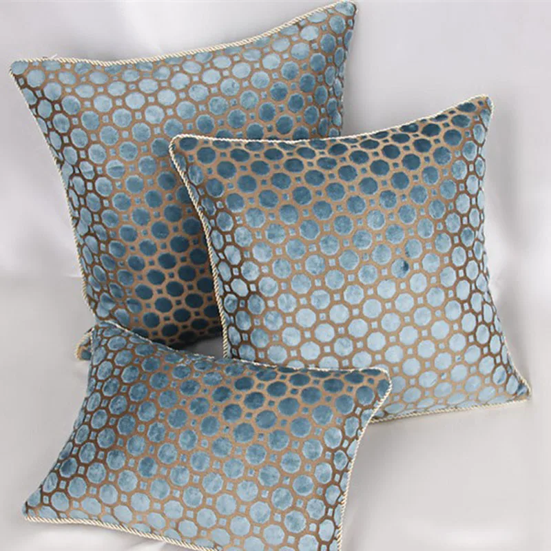 

Europe 45" 50" 60" velvet pile Pillowcase luxury/Elegant/Home/Sofa/Blue Dot/Car Cushion /PillowCases