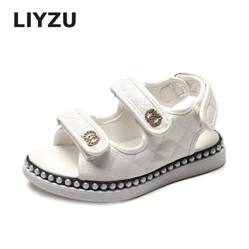 2019 Summer New Children Sandals Girls Flat School Shoe Kids Beading Solid Color Princess Casual Shoes Fashion Beach Sandals 2019 Summer New Children Sandals Girls Flat School Shoe Kids Beading Solid Color Princess Casual Shoes Fashion Beach Sandals