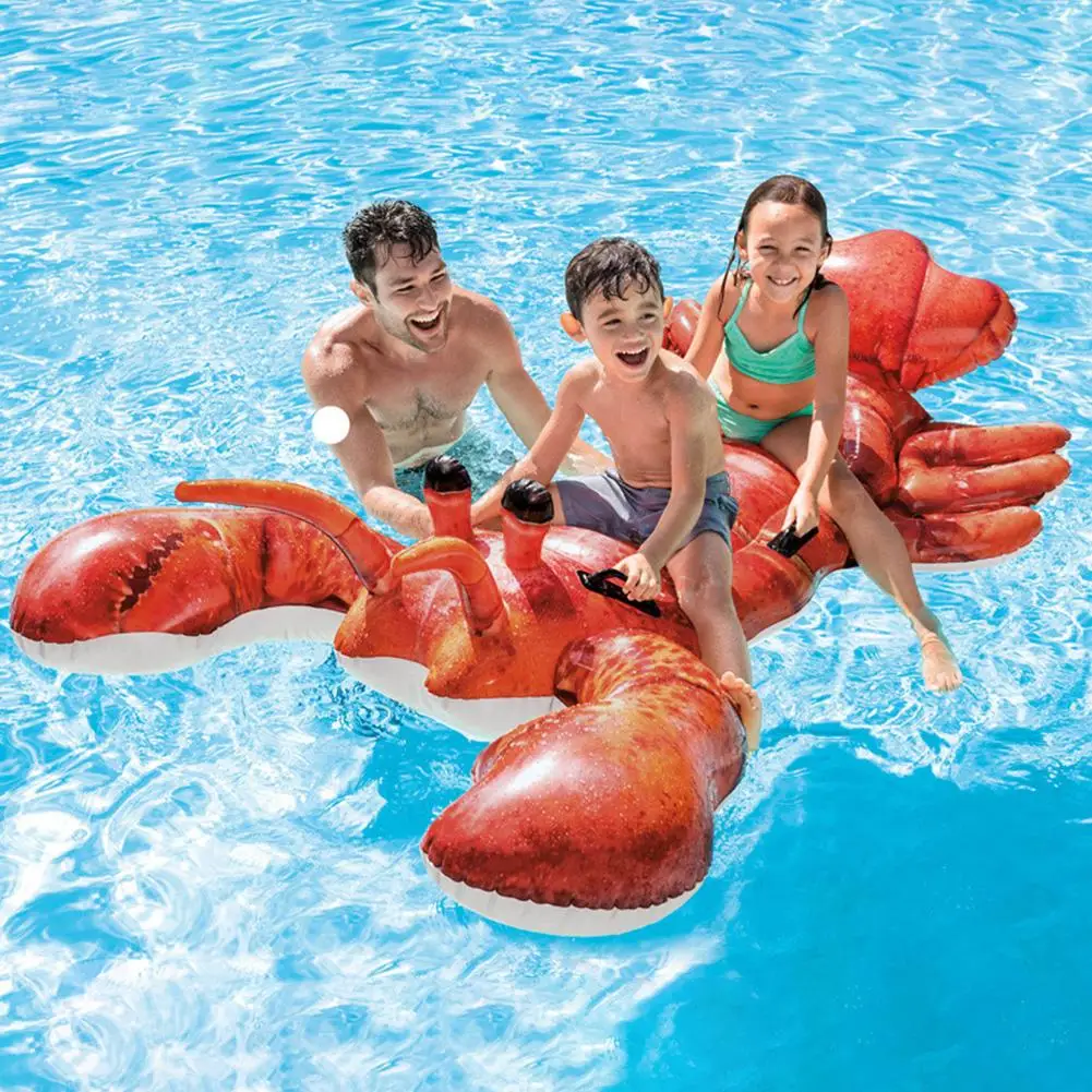 

Giant Lobster Plastic Floating Row Swimming Ring Oversized Floating Bed Inflatable Water Toy for Children Portable
