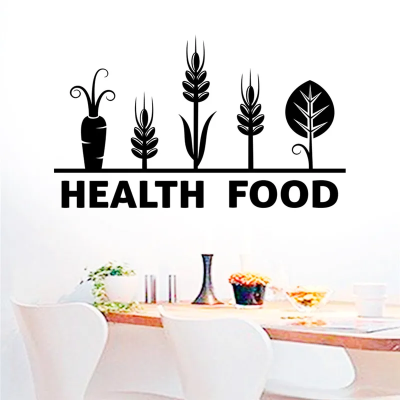 

Health food vegetables Kitchen Wall Stickers Decals Glass Restaurant supermarket kitchen refrigerator Decor Wall Art