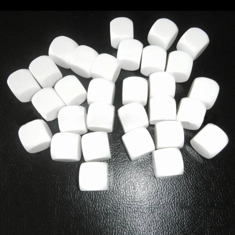 

Mayitr 25pcs/Set Standard Blank D6 Six Sided Acrylic RPG Gaming Dice 16mm White Playing Game Accessories