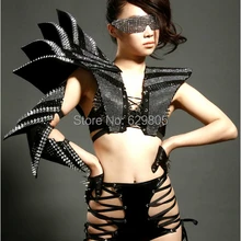 Женский дизайн, Женский певец, костюмы ds, заклепки, habergeons, костюм имитирующий доспехи, сексуальные комплекты одежды для выступлений, платье