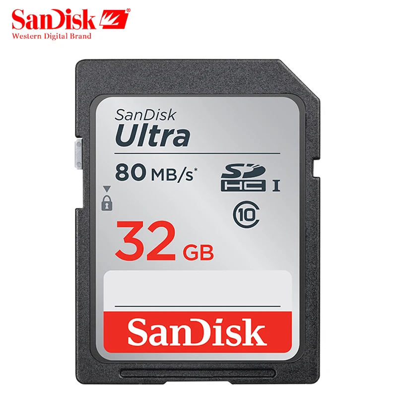 Двойной Флеш-накопитель SanDisk Ultra 32 Гб оперативной памяти, 16 Гб встроенной памяти, 64 ГБ, класс 10 SD карта SDHC/SDXC карты памяти SD карты 128 ГБ 80 МБ/с. для Камера Поддержка официальный проверки