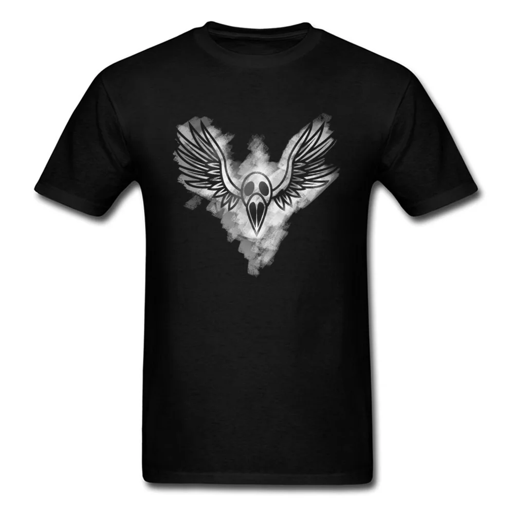 Crow bone wing Casual Tshirts for Men 100% Cotton Thanksgiving Day T Shirt Printed T-shirts Short Sleeve Brand O Neck Crow bone wing black