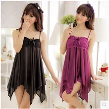 Сексуальная Дамская кружевная ночная рубашка соблазнительные пижамы пикантные женские модные кружевные домашние халаты юбка для сна 4 цвета