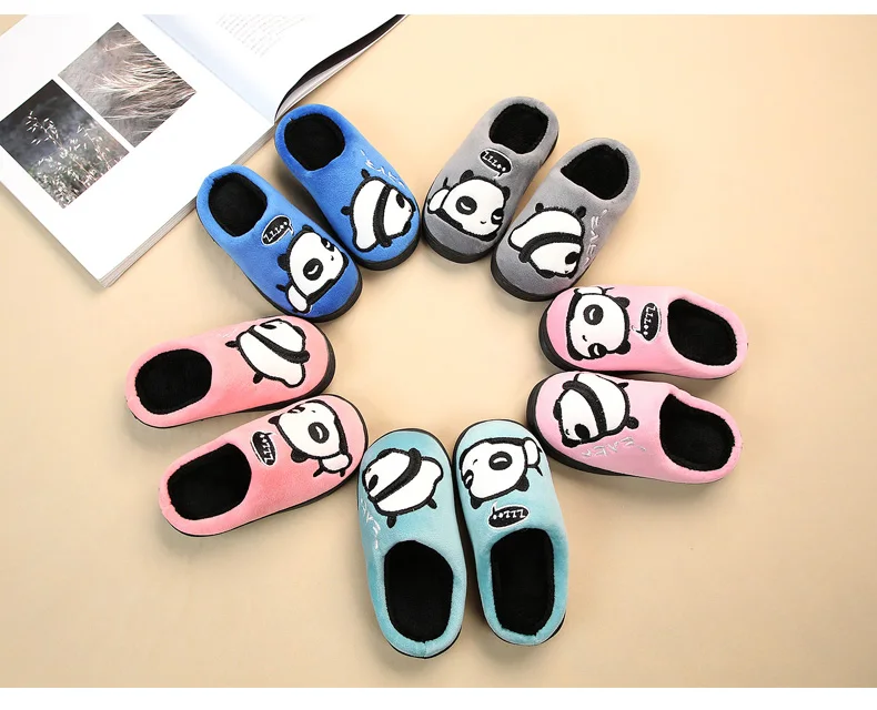 

Children cotton slippers warm winter autumn cartoon panda slippers baby indoor home TPR non-slip soft bottom boys and girls