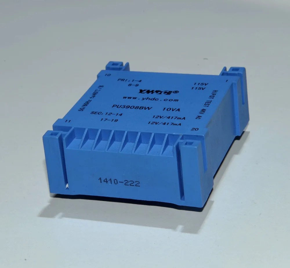 PU3908BW мощность 10 ВА вход 2*115 в Выход 2*18 Инкапсулированный трансформатор PCB
