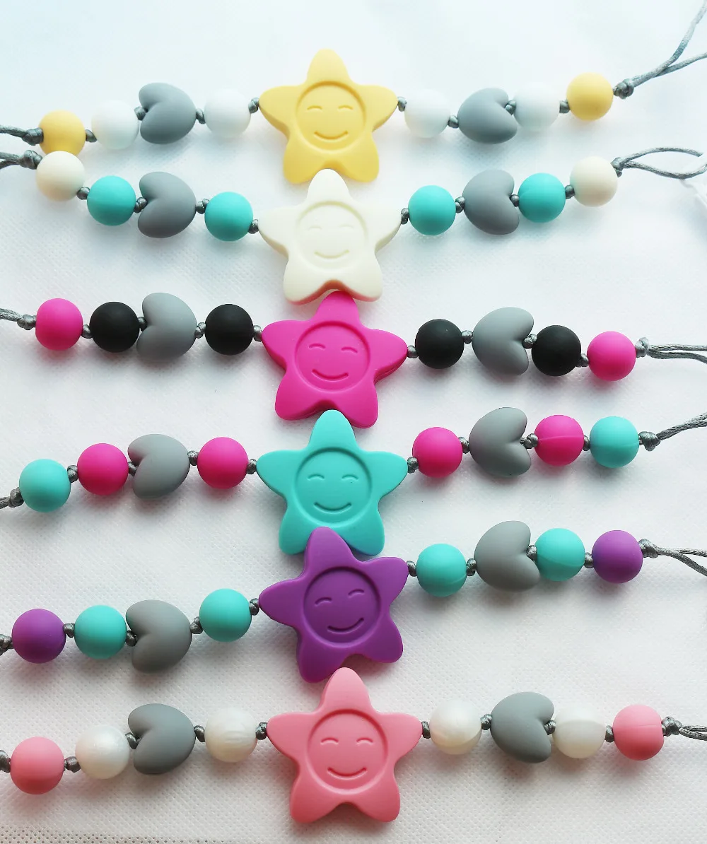 Silicone Pacifier Clip Necklace Sunflowers Silicone Teething Baby