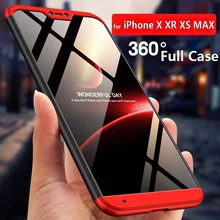 

WeeYRN 360 Full Protection Case For iPhone XR XS Max X Shockproof Luxury Case Matte Hard Plastic Cover For IPhone XS MAX XR X