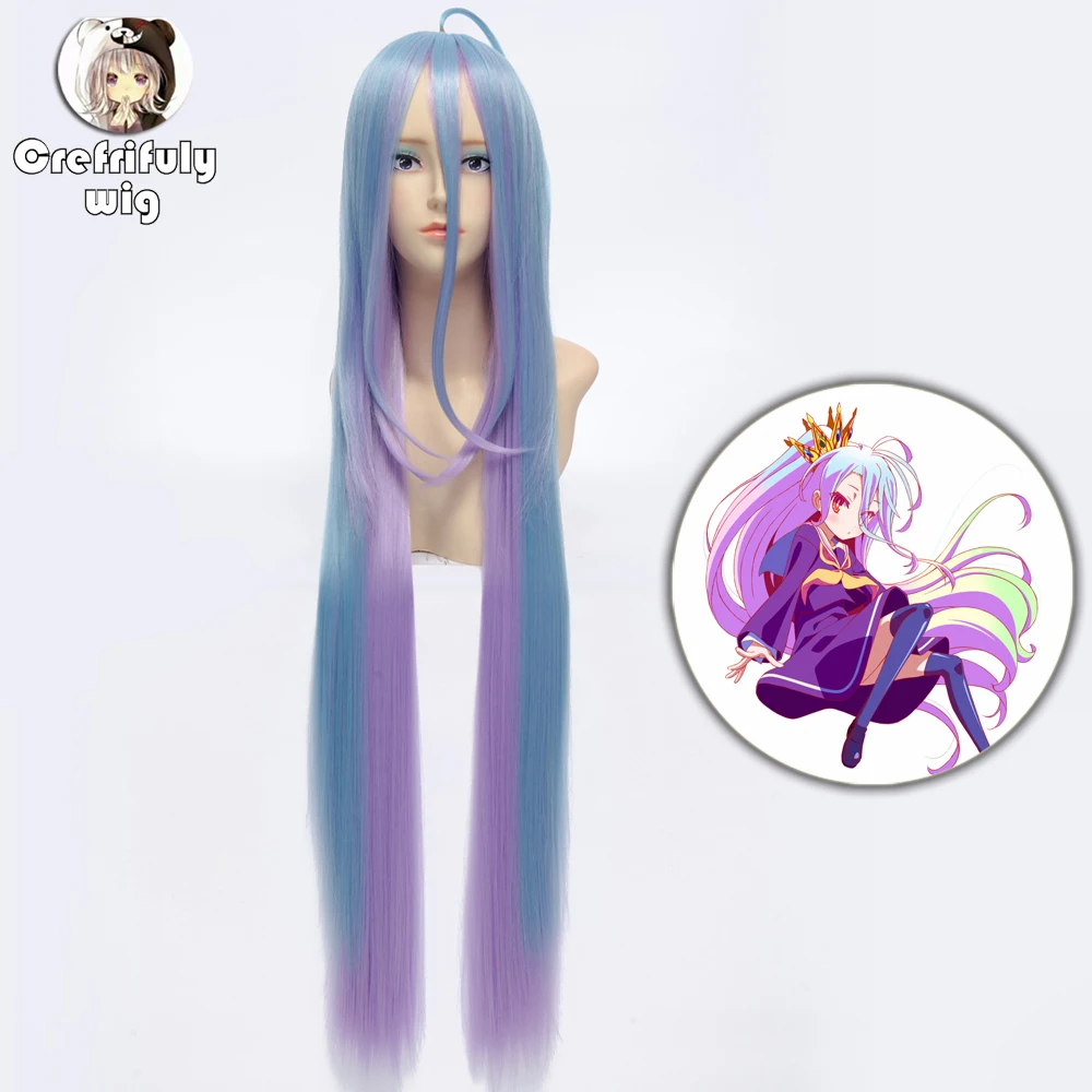 Парик для косплея из аниме No game no life Shiro термостойкий 100 см |